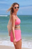 Soft Pink Sweet Sporty Style Bikini Top
