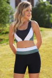 Multicolor RoundNeck Minimalist Sporty Bikini Top
