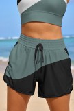 Black Colorblock Racerback Sporty Bikini Top