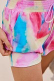 Colorful TieDye Vibrant Summer Active Bikini Top and Boy Short Set