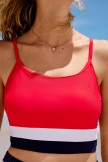 Red Colorblock Spaghetti Strap Timeless Fashion Bikini Top