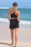 Solid Black Round Neck Slimming Classic Timeless Bikini Top