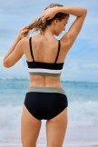 Black Colorblock Minimalist Cute Bikini Set