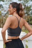 Black Dots Print Spaghetti Straps Vibrant Bikini Top