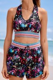 Colorful Tiedye Passionate and Unique Bikini Top with Boy Shorts Set