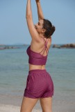 Red Polka Dots Crossback Bikini Top and Boy Short Set