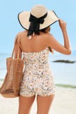 Floral Sweetheart Neck Vintage OnePiece Swimsuit