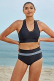 Black V Neck Yshaped Back Sporty Bikini Set