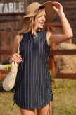 Classic Slimming Black Striped Swimdress