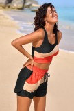 Colorful Colorblock Racerback Sporty Bikini Top