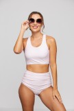 Pink Wide Straps High Waist Bikini Set