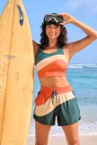 Colorblock Elastic Waistband Stylish Athletic Short with Pockets
