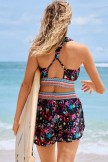 Colorful Tiedye Passionate and Unique Bikini Top with Boy Shorts Set