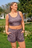 Leopard Print HighWaisted  Plus Size Bikini Top And Boy Short Set