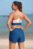 Colorful Striped Spaghetti Straps Stylish Bikini Top