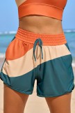 Colorblock Elastic Waistband Stylish Athletic Short with Pockets