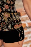 Bohemia Floral Print Sleek Elegant Tankini Top And Boy Short Set