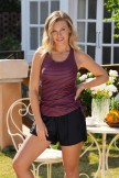 AvantGarde Fashion Red and Black Striped Sporty Tankini Top with Boy Short Set