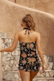 Bohemia Floral Sweetheart Neck Vintage OnePiece Swimsuit