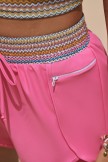 Soft Pink Sporty Athletic Short with Zipper Pockets