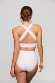 Pink Wide Straps High Waist Bikini Set