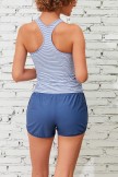 Striped High Neck Sporty Tankini Top and HighWaist Boy Shorts