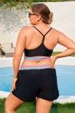 Black Spaghetti Straps Chic Plus Size Bikini Top