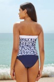 Geometric Patterns Strapless Bandeau Tankini Set