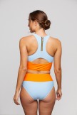Light Grey Colorblock Cut Back Bikini Set
