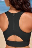 Colorful Colorblock Racerback Sporty Bikini Top