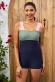 Colorblack Sweetheart Neck Wide Straps OnePiece Swimsuit