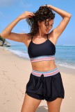 Black Spaghetti Straps Crossback Chic Bikini Top