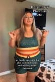 Green Leopard Scoop Neck Racerback Plus Size Bikini Top With Boy Short Set