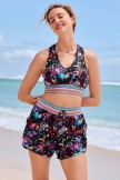 Colorful Tiedye Passionate and Unique Bikini Top with Boy Shorts Set