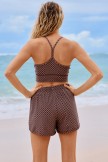 Brown Checked ZipPocket Stylish Athletic Short