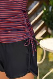 AvantGarde Fashion Red and Black Striped Sporty Tankini Top with Boy Short Set