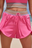 Soft Pink Sporty Athletic Short with Zipper Pockets