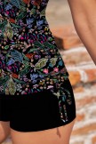 Vibrant Colorful Floral Sleek Elegant Tankini Top And Boy Short Set
